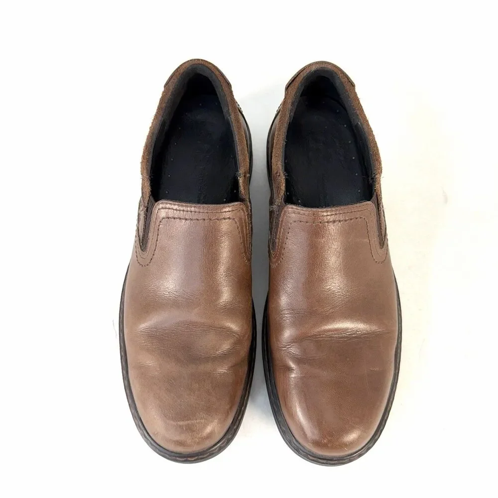 SAS Step Made In USA Mens 9 M Mahogany Brown Leather Loafers Casual Shoes